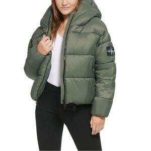 Calvin Klein Women Olive Puffer Jacket Size L